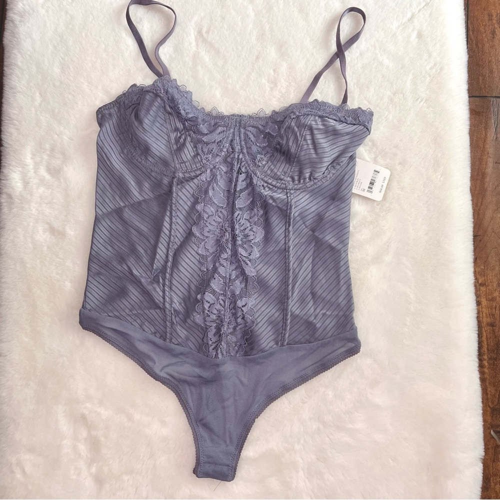 Free People Good Luck Charm Bodysuit Color is Mountain Majestic Sz M NWT - Picture 7 of 13